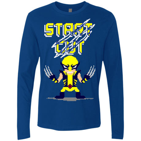 T-Shirts Royal / S Pixel Wolf Men's Premium Long Sleeve