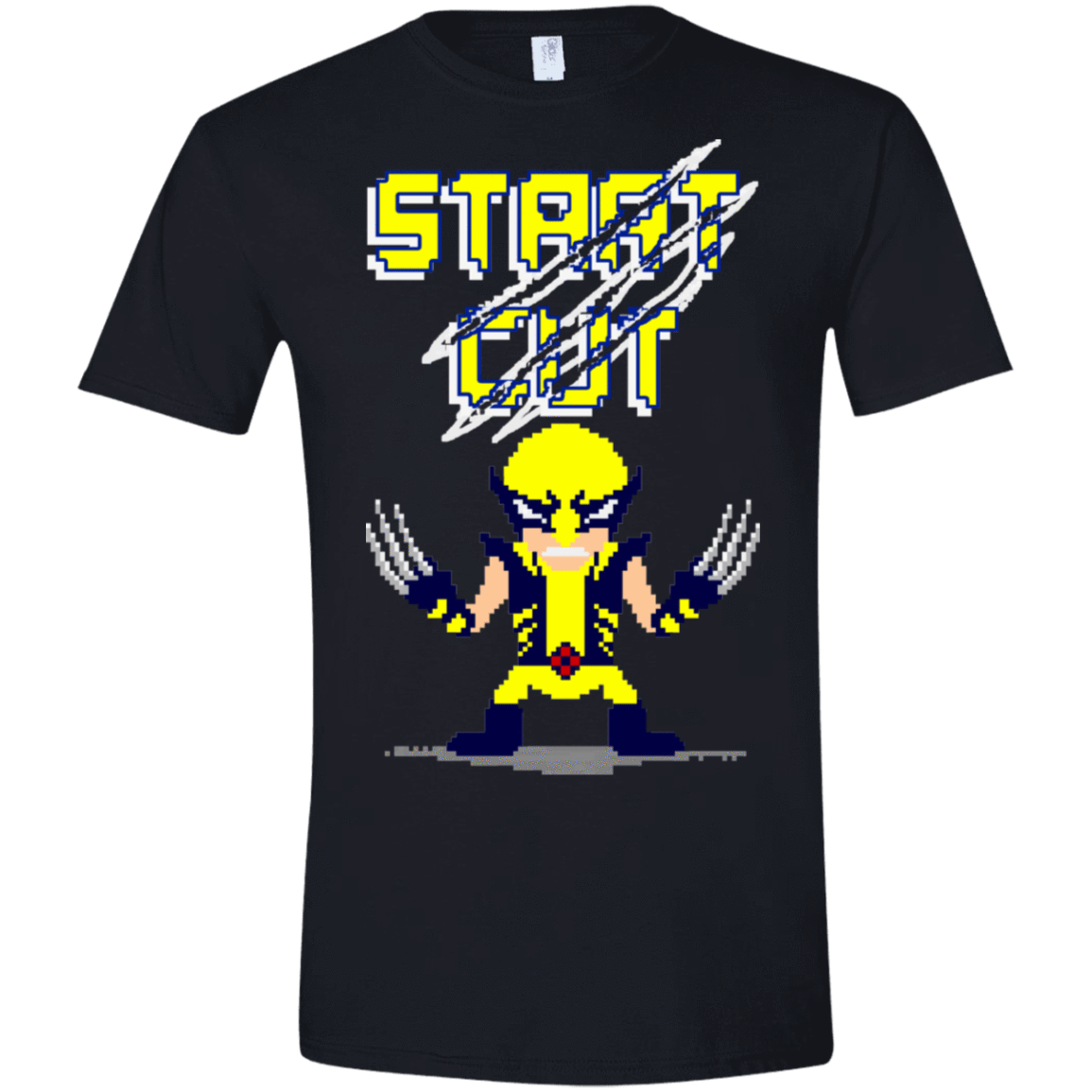 T-Shirts Black / X-Small Pixel Wolf Men's Semi-Fitted Softstyle