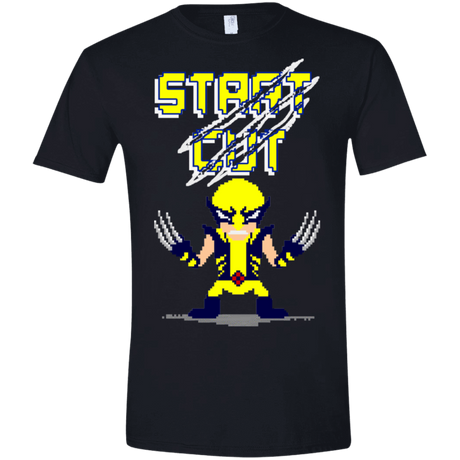 T-Shirts Black / X-Small Pixel Wolf Men's Semi-Fitted Softstyle