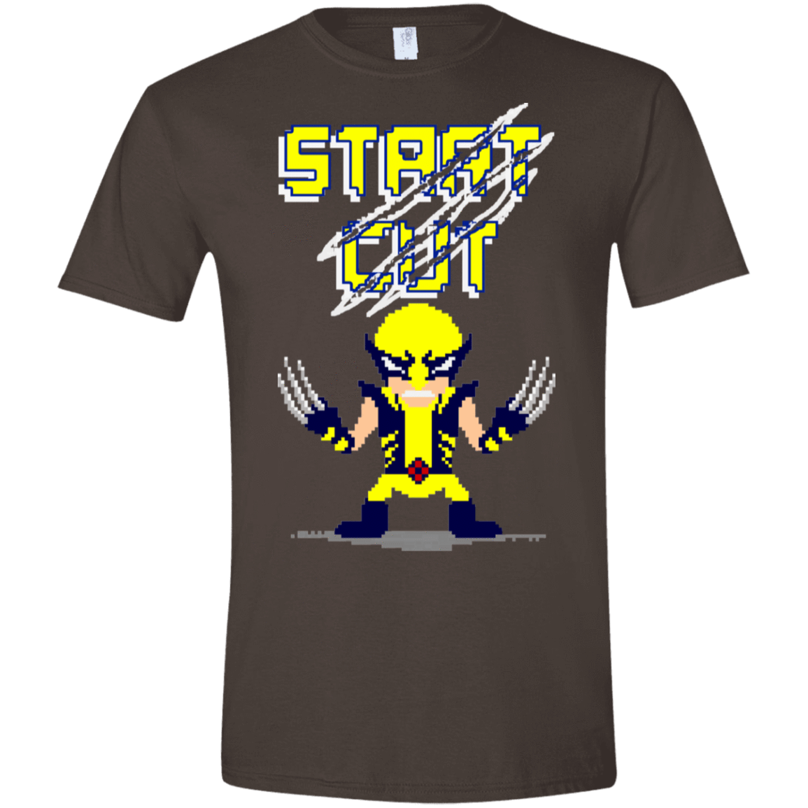 T-Shirts Dark Chocolate / S Pixel Wolf Men's Semi-Fitted Softstyle