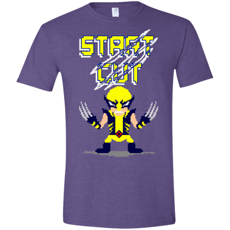 T-Shirts Heather Purple / S Pixel Wolf Men's Semi-Fitted Softstyle