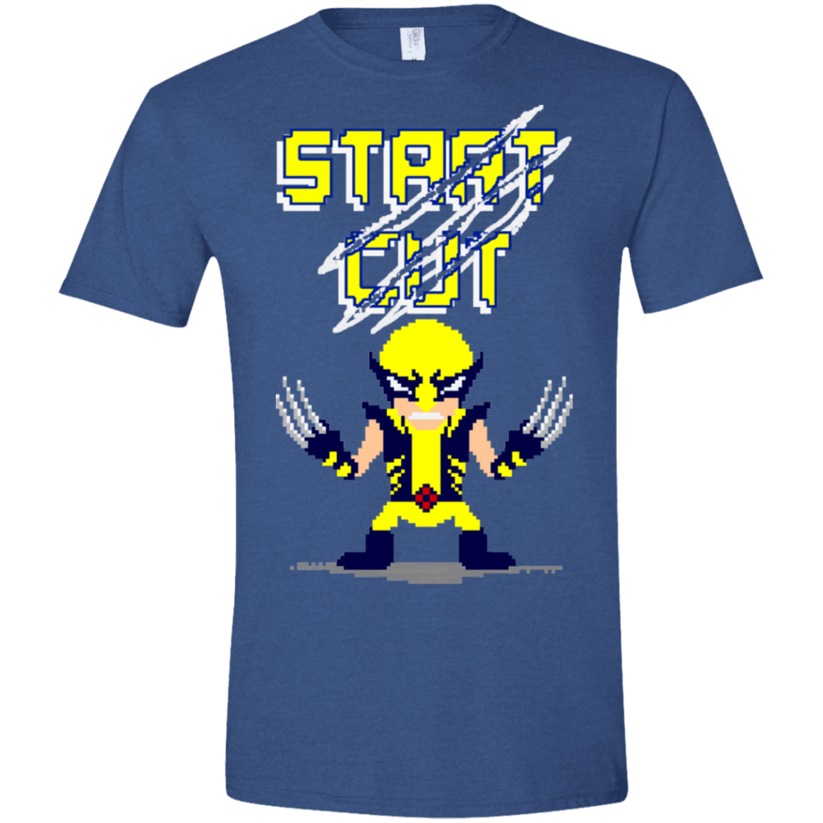 T-Shirts Heather Royal / X-Small Pixel Wolf Men's Semi-Fitted Softstyle