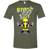 T-Shirts Military Green / S Pixel Wolf Men's Semi-Fitted Softstyle