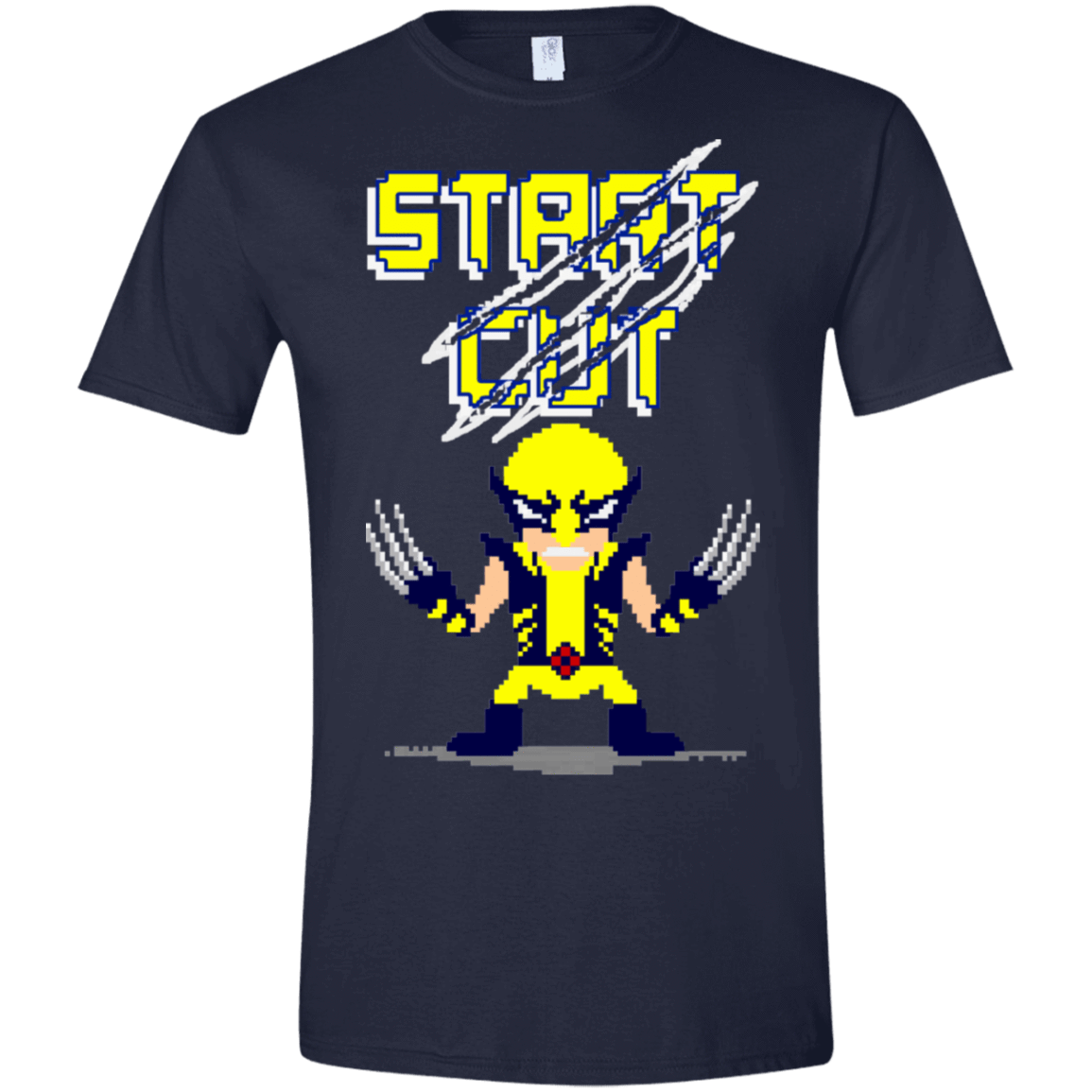 T-Shirts Navy / X-Small Pixel Wolf Men's Semi-Fitted Softstyle