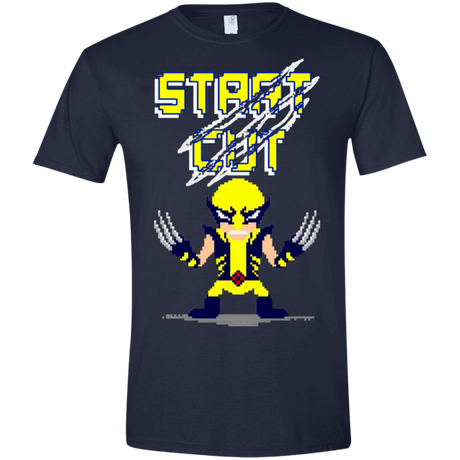 T-Shirts Navy / X-Small Pixel Wolf Men's Semi-Fitted Softstyle