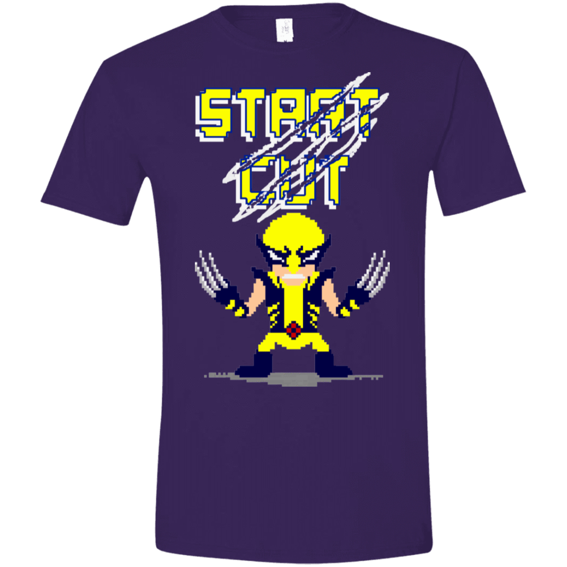 T-Shirts Purple / S Pixel Wolf Men's Semi-Fitted Softstyle