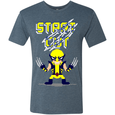 T-Shirts Indigo / S Pixel Wolf Men's Triblend T-Shirt