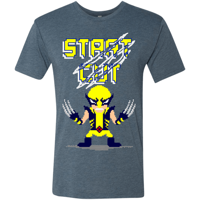 T-Shirts Indigo / S Pixel Wolf Men's Triblend T-Shirt