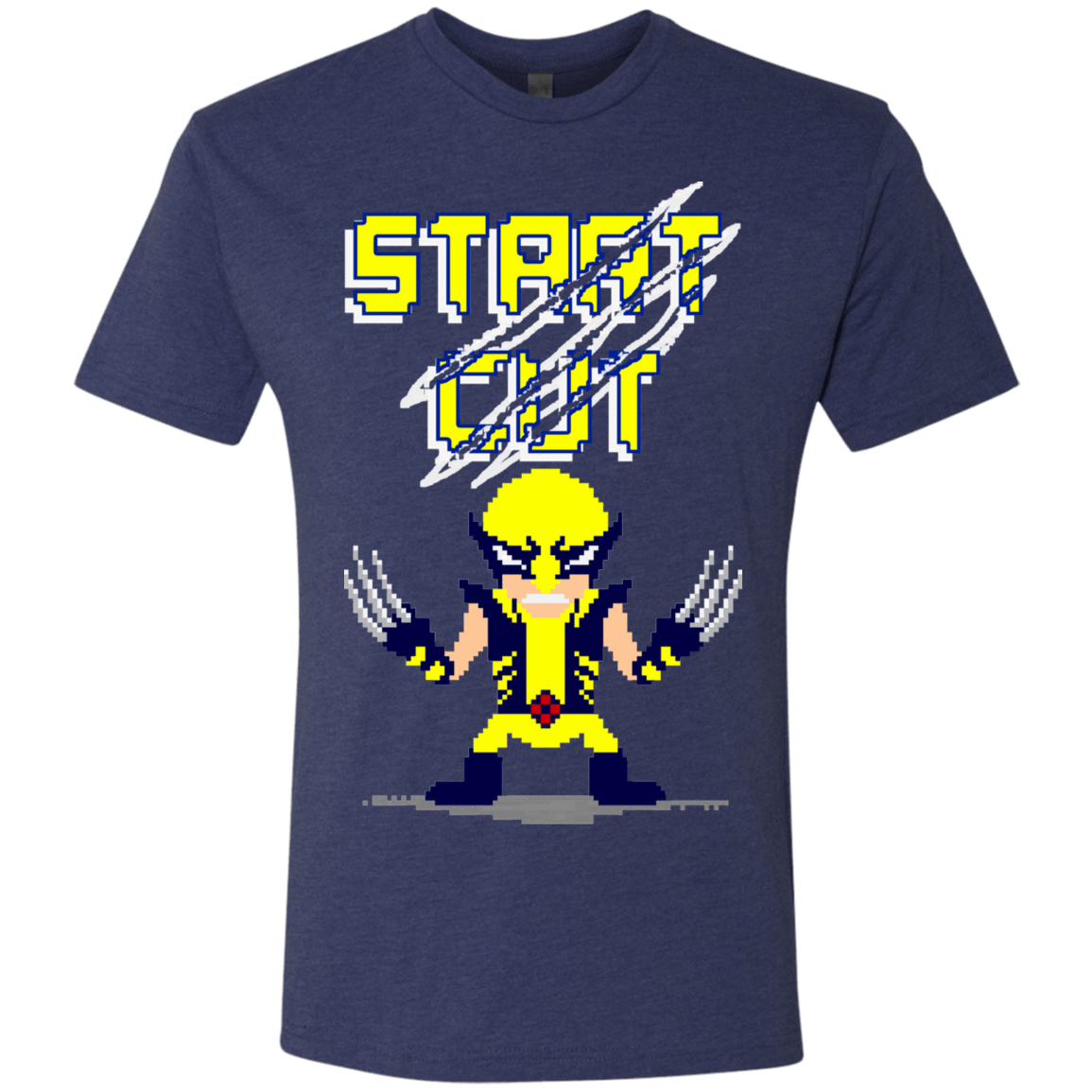 T-Shirts Vintage Navy / S Pixel Wolf Men's Triblend T-Shirt