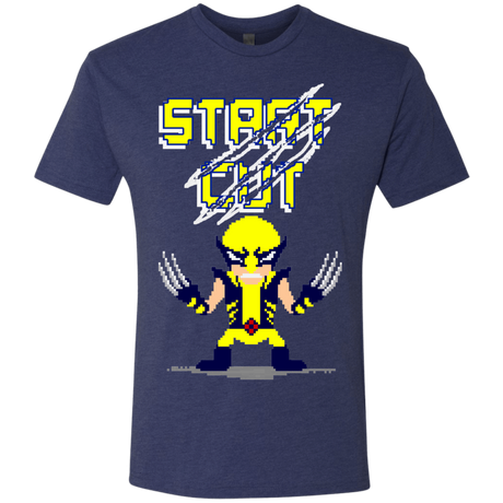 T-Shirts Vintage Navy / S Pixel Wolf Men's Triblend T-Shirt