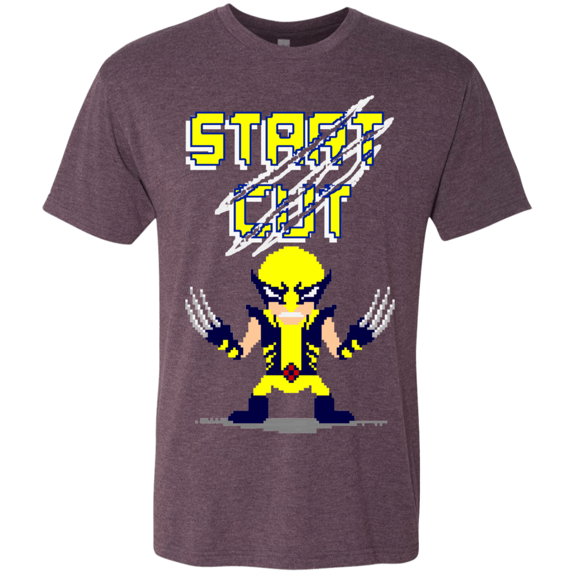 T-Shirts Vintage Purple / S Pixel Wolf Men's Triblend T-Shirt