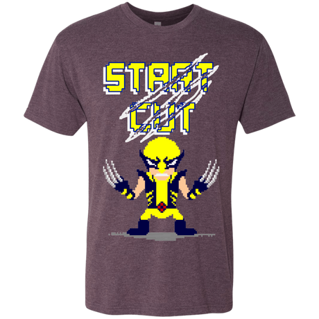 T-Shirts Vintage Purple / S Pixel Wolf Men's Triblend T-Shirt