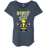 T-Shirts Indigo / X-Small Pixel Wolf Triblend Dolman Sleeve