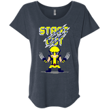 T-Shirts Vintage Navy / X-Small Pixel Wolf Triblend Dolman Sleeve