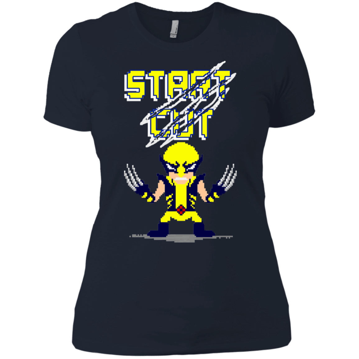 T-Shirts Midnight Navy / X-Small Pixel Wolf Women's Premium T-Shirt