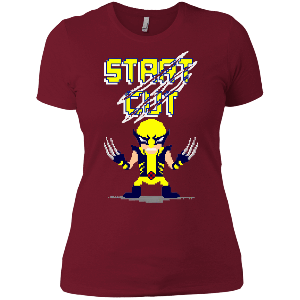 T-Shirts Scarlet / S Pixel Wolf Women's Premium T-Shirt