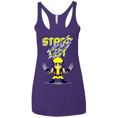 T-Shirts Purple Rush / X-Small Pixel Wolf Women's Triblend Racerback Tank