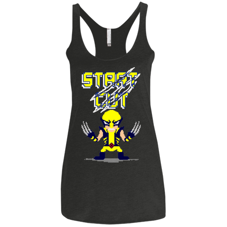 T-Shirts Vintage Black / X-Small Pixel Wolf Women's Triblend Racerback Tank