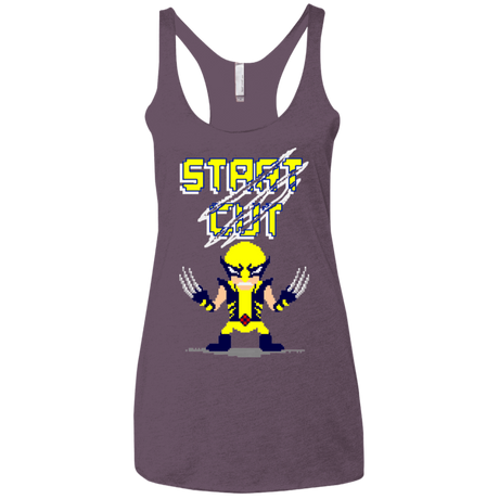 T-Shirts Vintage Purple / X-Small Pixel Wolf Women's Triblend Racerback Tank
