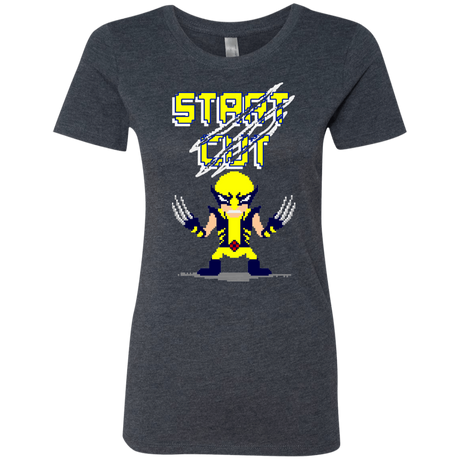 T-Shirts Vintage Navy / S Pixel Wolf Women's Triblend T-Shirt
