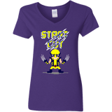 T-Shirts Purple / S Pixel Wolf Women's V-Neck T-Shirt
