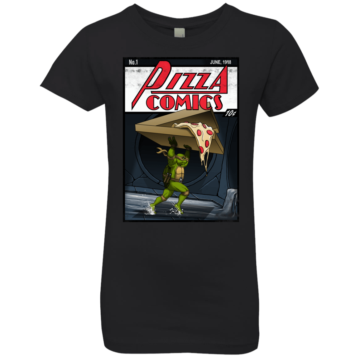 T-Shirts Black / YXS Pizza Comics Girls Premium T-Shirt