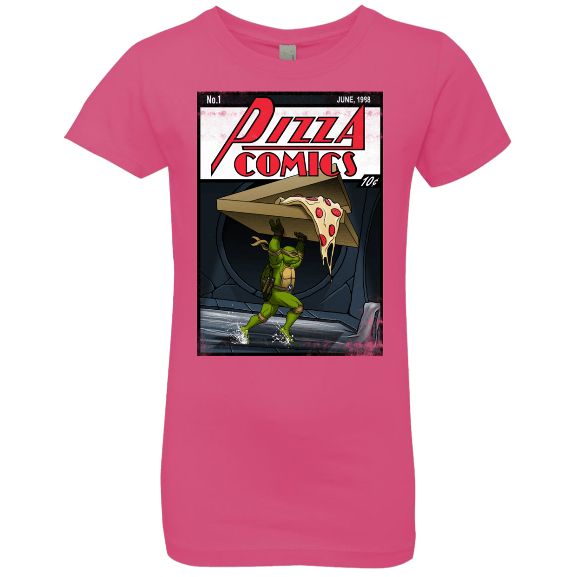 T-Shirts Hot Pink / YXS Pizza Comics Girls Premium T-Shirt