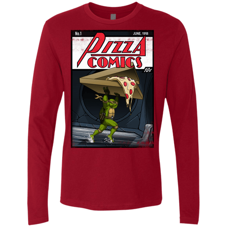 T-Shirts Cardinal / Small Pizza Comics Men's Premium Long Sleeve