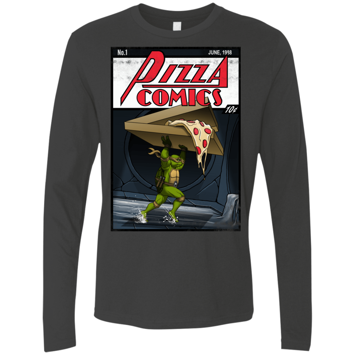 T-Shirts Heavy Metal / Small Pizza Comics Men's Premium Long Sleeve