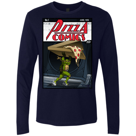T-Shirts Midnight Navy / Small Pizza Comics Men's Premium Long Sleeve