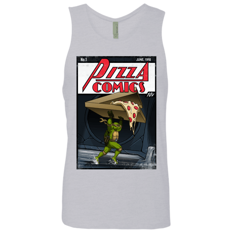 T-Shirts Heather Grey / Small Pizza Comics Men's Premium Tank Top