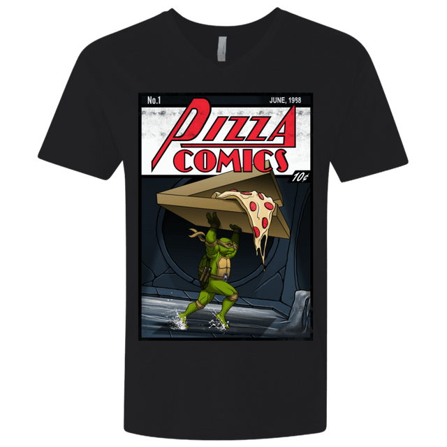 T-Shirts Black / X-Small Pizza Comics Men's Premium V-Neck