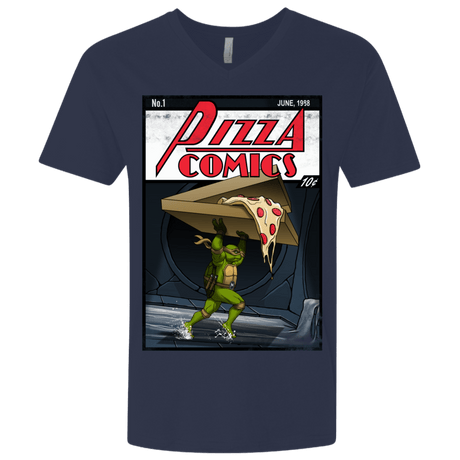 T-Shirts Midnight Navy / X-Small Pizza Comics Men's Premium V-Neck
