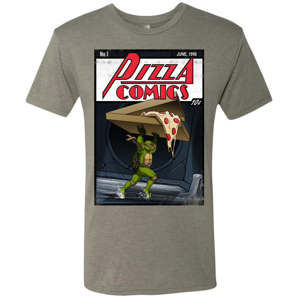 T-Shirts Venetian Grey / Small Pizza Comics Men's Triblend T-Shirt