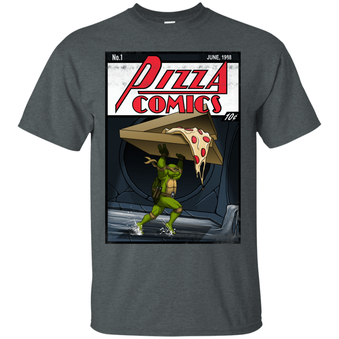 T-Shirts Dark Heather / Small Pizza Comics T-Shirt