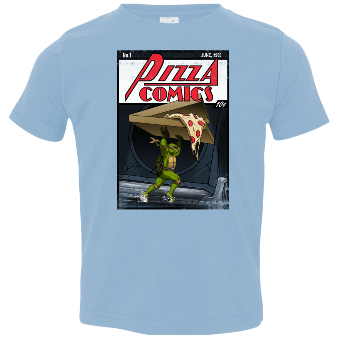 T-Shirts Light Blue / 2T Pizza Comics Toddler Premium T-Shirt