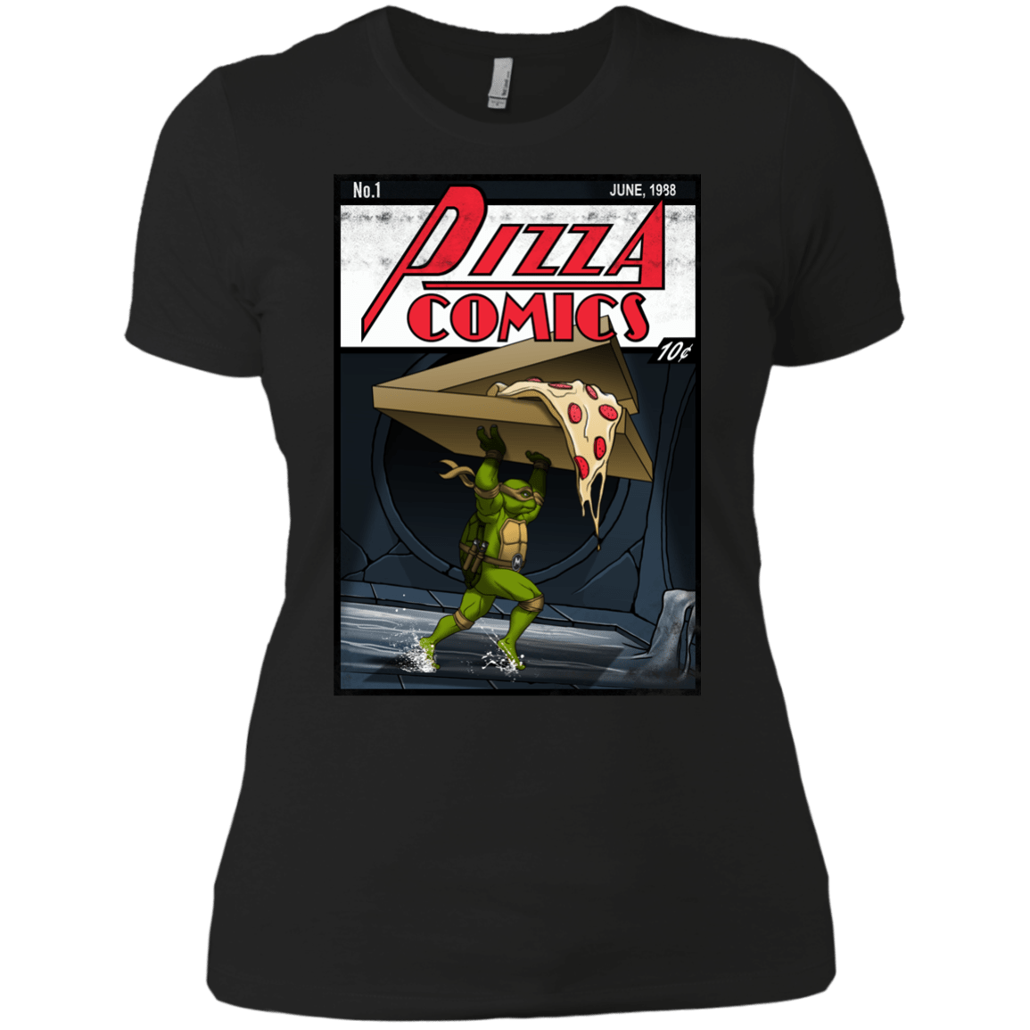 T-Shirts Black / X-Small Pizza Comics Women's Premium T-Shirt