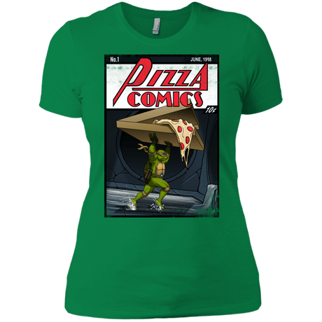 T-Shirts Kelly Green / X-Small Pizza Comics Women's Premium T-Shirt