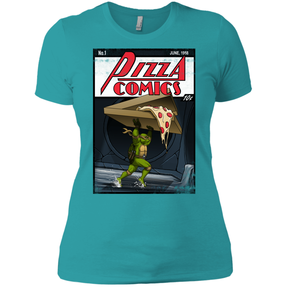 T-Shirts Tahiti Blue / X-Small Pizza Comics Women's Premium T-Shirt