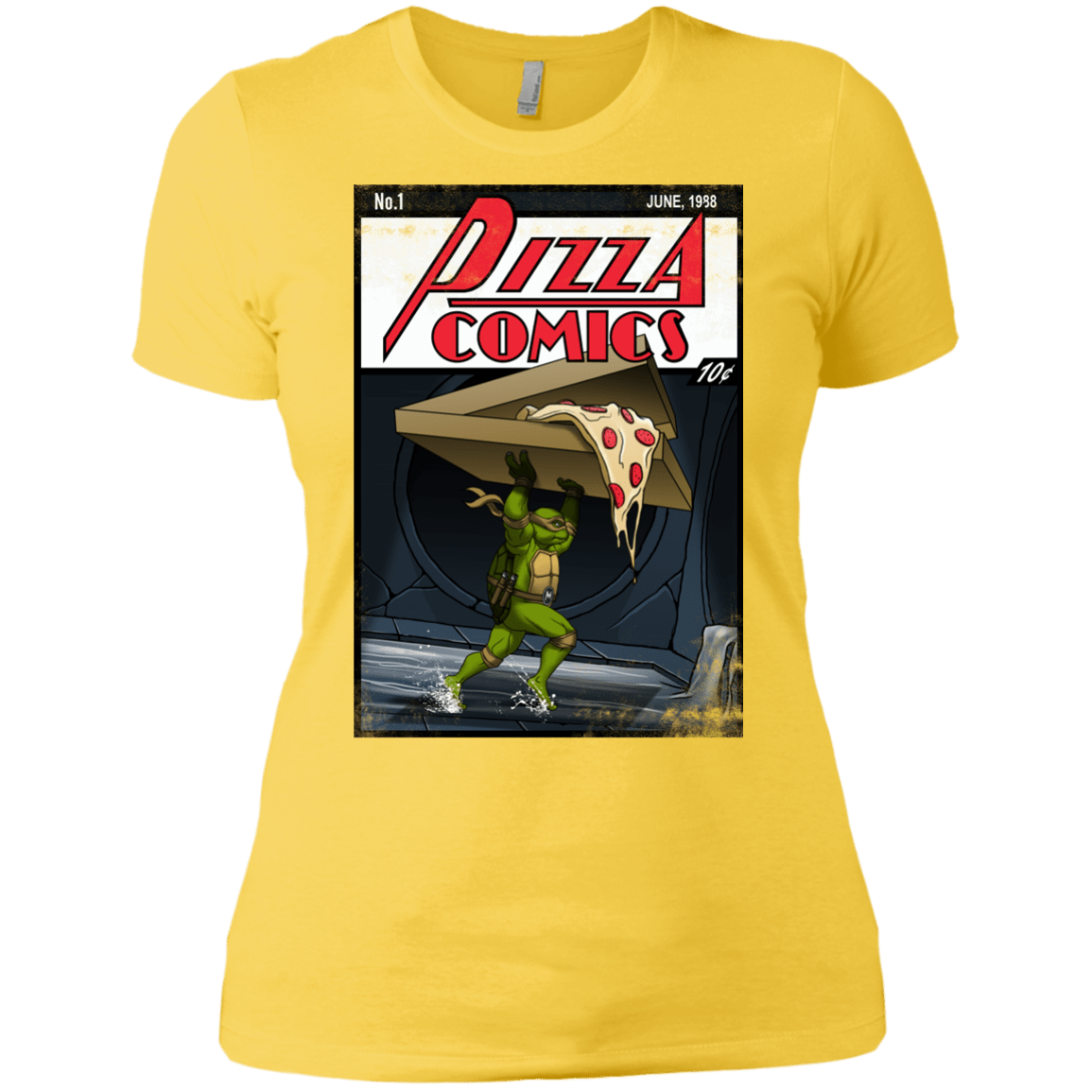 T-Shirts Vibrant Yellow / X-Small Pizza Comics Women's Premium T-Shirt