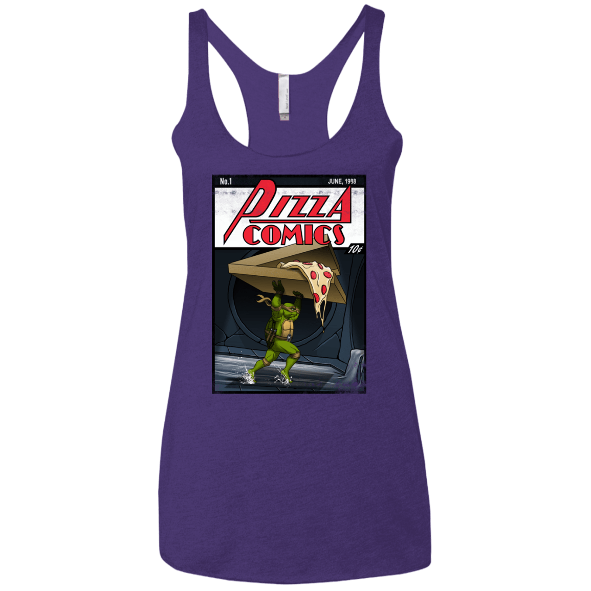 T-Shirts Purple / X-Small Pizza Comics Women's Triblend Racerback Tank