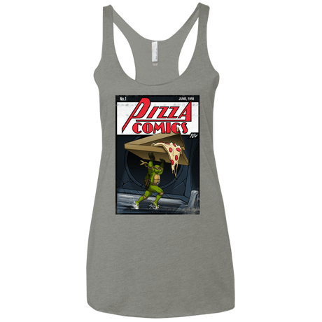 T-Shirts Venetian Grey / X-Small Pizza Comics Women's Triblend Racerback Tank