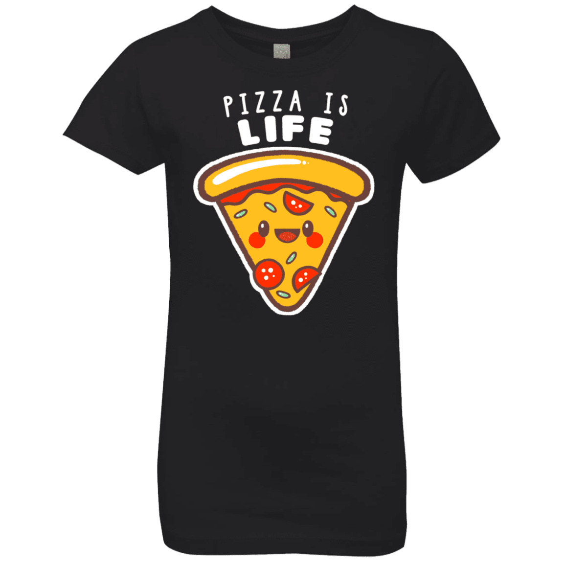 T-Shirts Black / YXS Pizza is Life Girls Premium T-Shirt