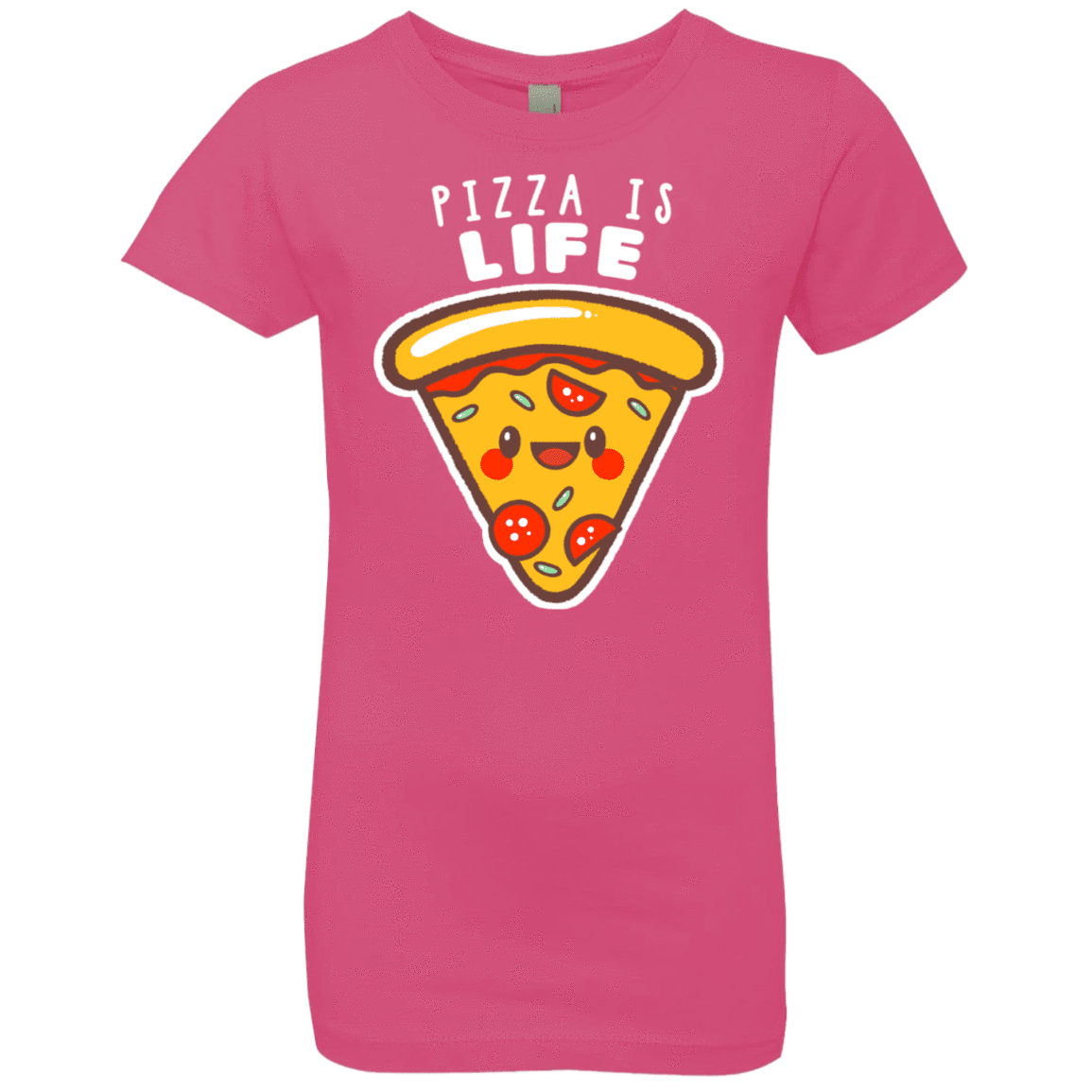 T-Shirts Hot Pink / YXS Pizza is Life Girls Premium T-Shirt