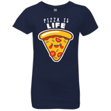 T-Shirts Midnight Navy / YXS Pizza is Life Girls Premium T-Shirt