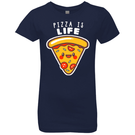 T-Shirts Midnight Navy / YXS Pizza is Life Girls Premium T-Shirt