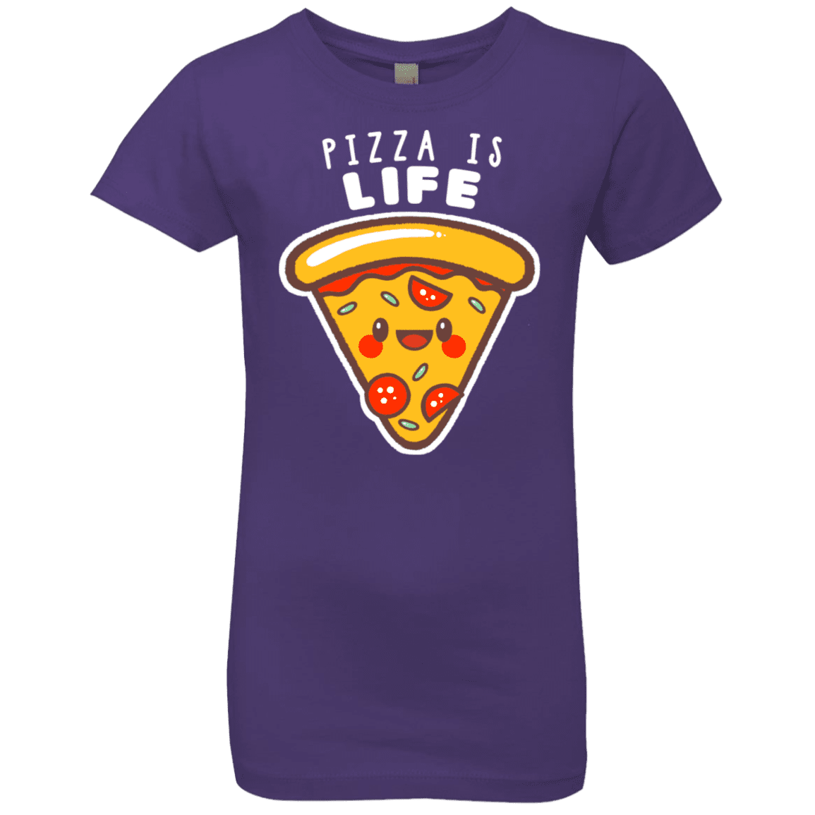 T-Shirts Purple Rush / YXS Pizza is Life Girls Premium T-Shirt