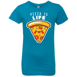 T-Shirts Turquoise / YXS Pizza is Life Girls Premium T-Shirt