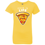 T-Shirts Vibrant Yellow / YXS Pizza is Life Girls Premium T-Shirt