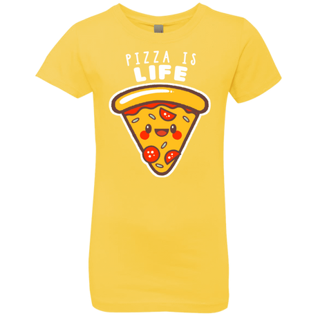 T-Shirts Vibrant Yellow / YXS Pizza is Life Girls Premium T-Shirt